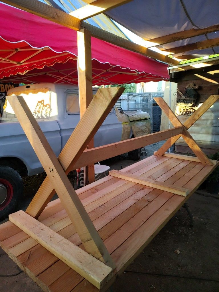 PINE TABLE WITH BENCHES