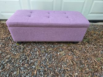 Purple tufted storage bench