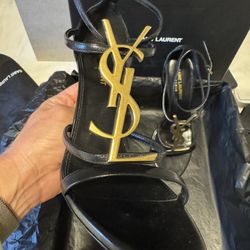 Saint Laurent Classic Black iconic Front gold YSL Logo 