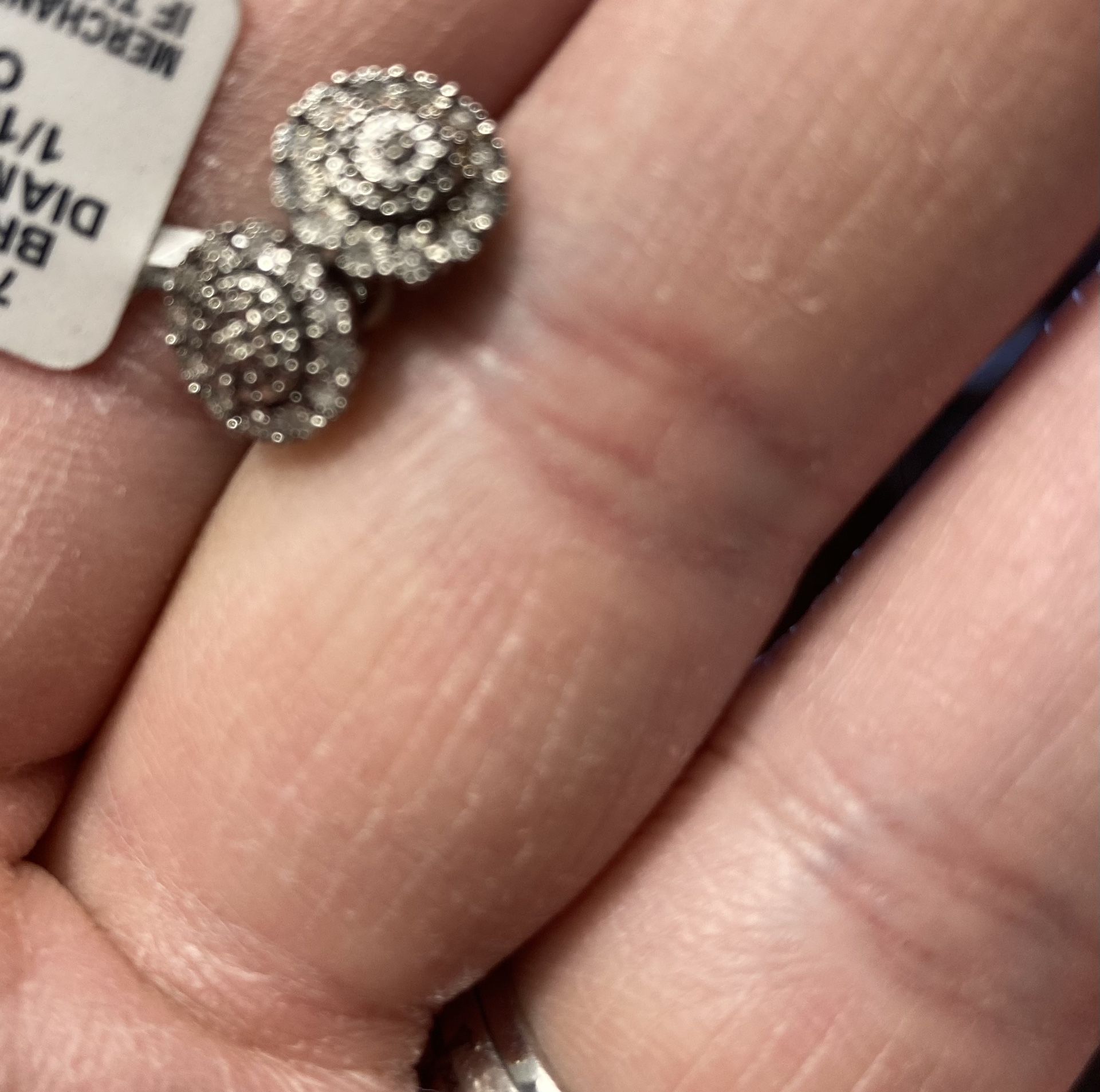 Sterling silver diamond cluster earrings