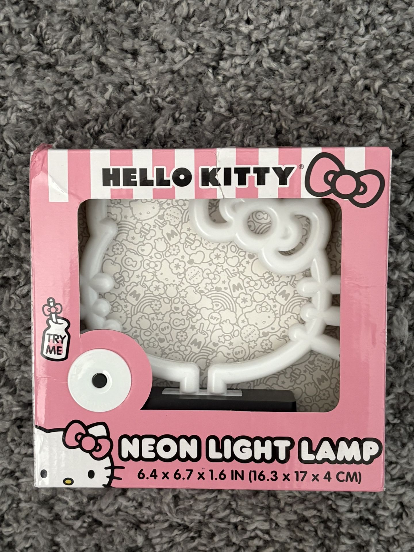 Hello Kitty Face and Bow 6.5 -Inch LED Neon Mood Light