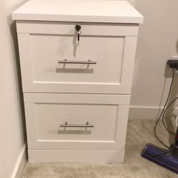White Wooden File Cabinet