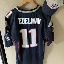 Patriots Edelman #11 Nike Jersey Size 44 & 39THIRTY Fitted Hat