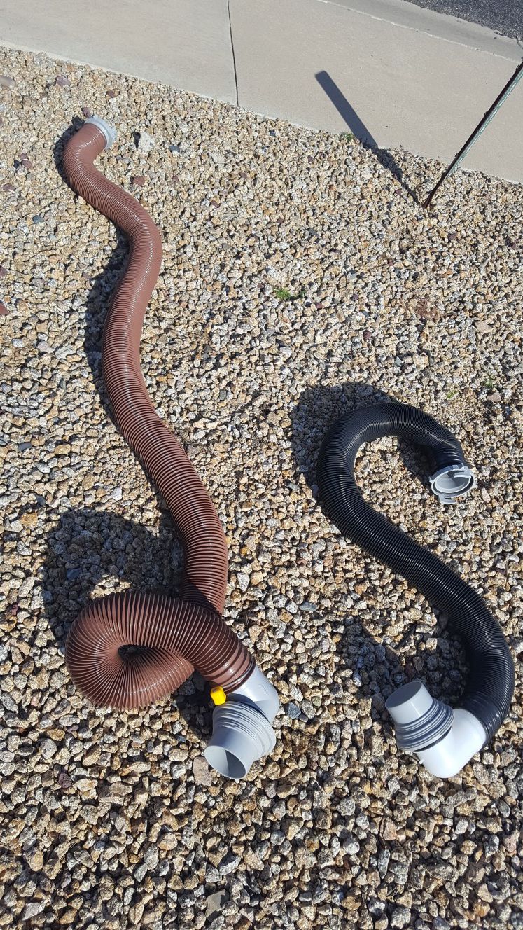 Two RV dump hoses