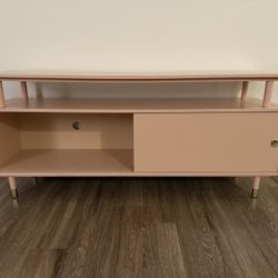 Everly Quinn Camille TV Stand Blush Pink/Gold