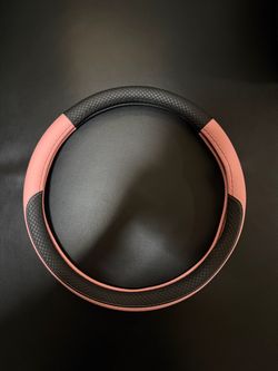 Black and Pink Steering Wheel Cover