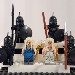 Game of Thrones Khaleesi and Unsullied Army Minifigures Lego Compatible