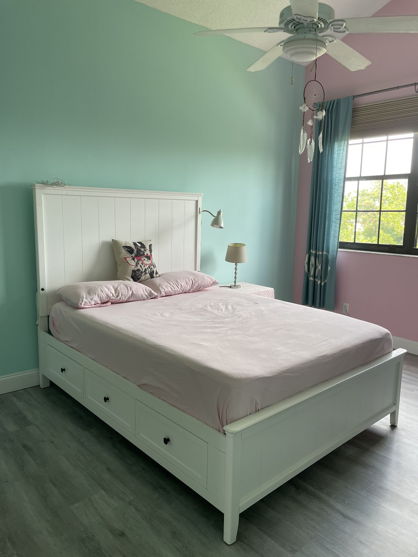 IKEA Bed Queen size white wood