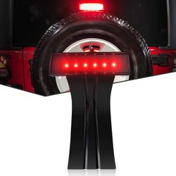 Rear High Mount Clear Lens LED 3rd Third Tail Brake Light Stop Lamp Compatible with Jeep Wrangler JK 07-18