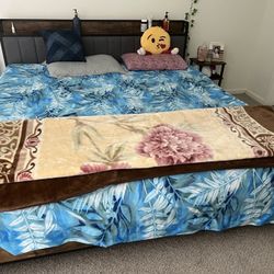 King Size Bed with Frame, Mattress & Waterproof Protector – Excellent Condition