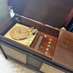 Vintage GE Record Player Console Stereo Cabinet – Works, Antique Radio Turntable 