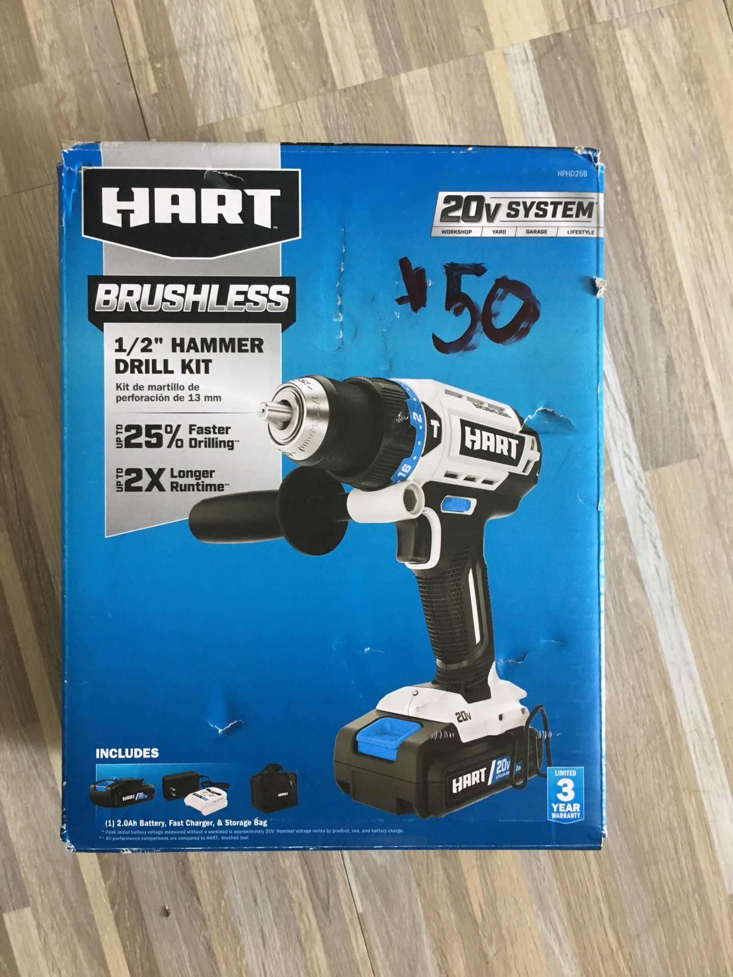 Hart 20 V hammer drill kit