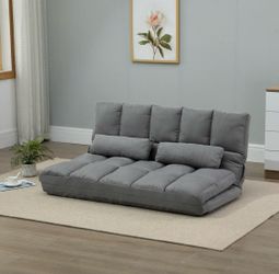 Convertible 7 Adjustable Positions Grey Folding Couch