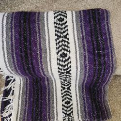 Purple,  Black,  White Striped Blanket