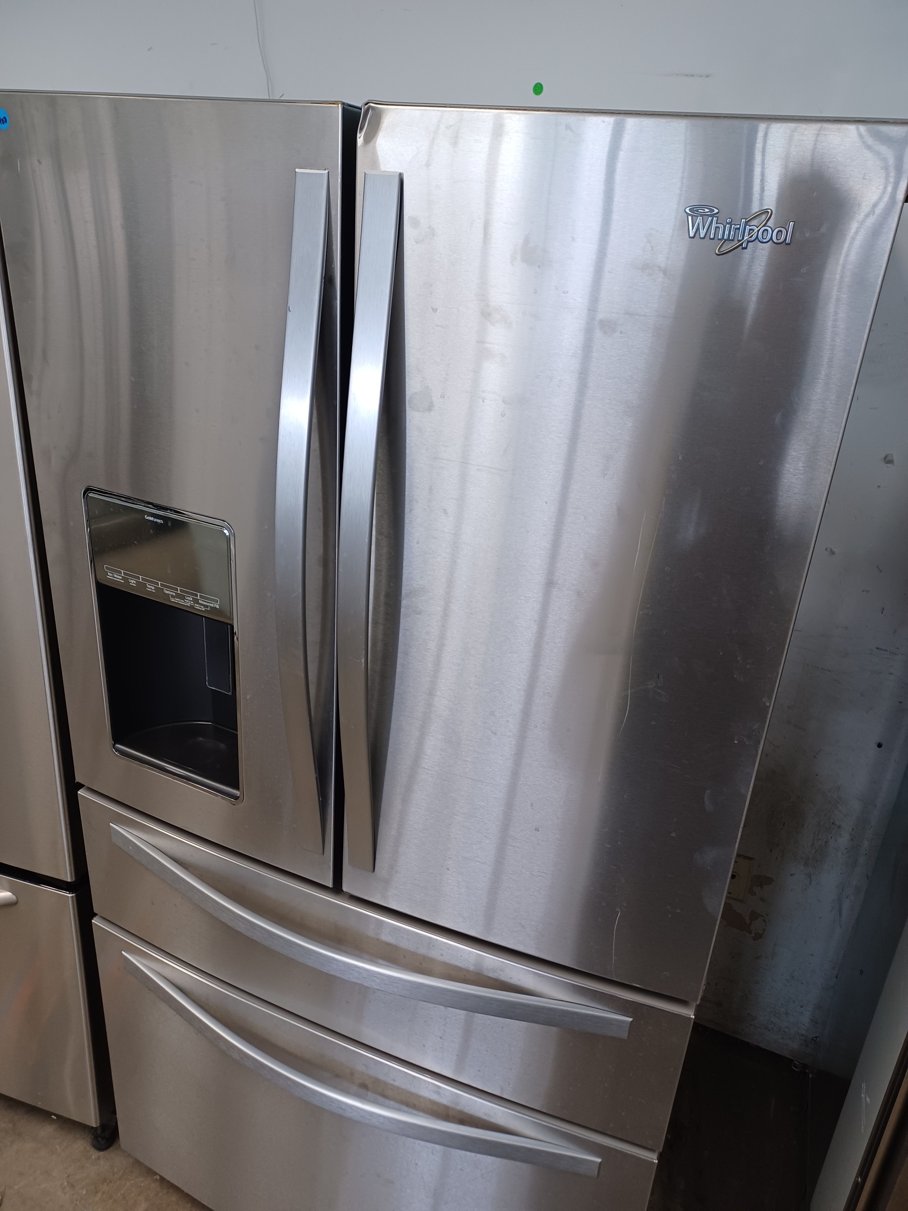 Whirlpool 36inch 4 door refrigerator french door dented