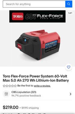 Battery Toro 60 Volts 5 Ampers