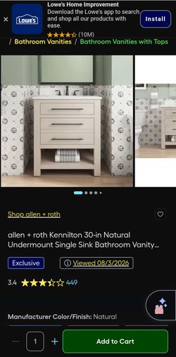 Allen + Roth Kennilton 30-in Vanity