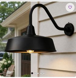 Bechard Black Finish Dusk To Dawn Outdoor Wall Barn Light