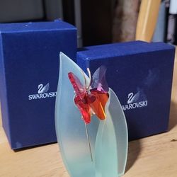 Swarovski Abala Medium Rose Butterfly crystal figurine- Mint with COA