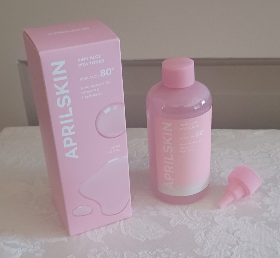 APRIL SKIN Pink Aloe Vita Toner - 250ml / 8.45 fl oz NIB