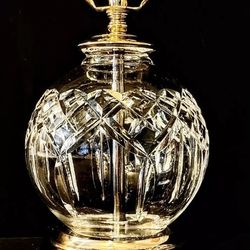 Waterford Lismore Large Globe Style Fine Cut Crystal Lamp - Absolutely Mint!