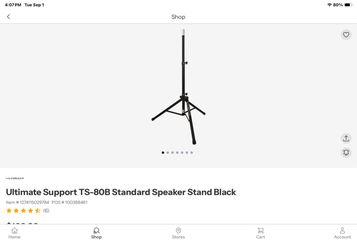 Ultimate support TS 80 B standard speaker stand black