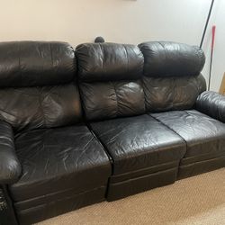 Free Black leather reclining sofa