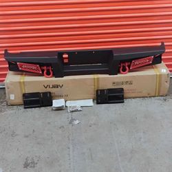 Rear bumper compatible with Jeep Gladiator JT 2020_2026 with sensor hole, 2 rings in D 4.75T and 2 2