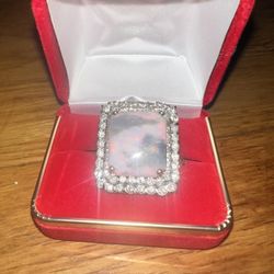 Huge 18k Opal And Diamond Ring