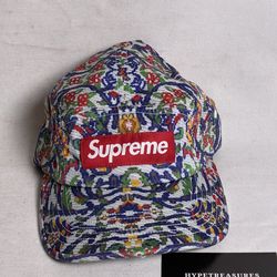 Supreme floral tapestry camp cap hat