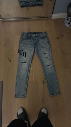 Amiri jeans blue with design