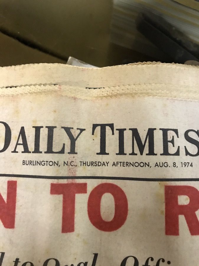 NIXON RESIGNATION NEWSPAPER-Burlington Times News