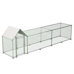 16x3FT Metal Chicken Coop Run Backyard Hen House Poultry Habitat Cage w/Cover