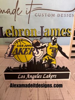 Custom LA Basketball Style 3D Display – Desk Decor