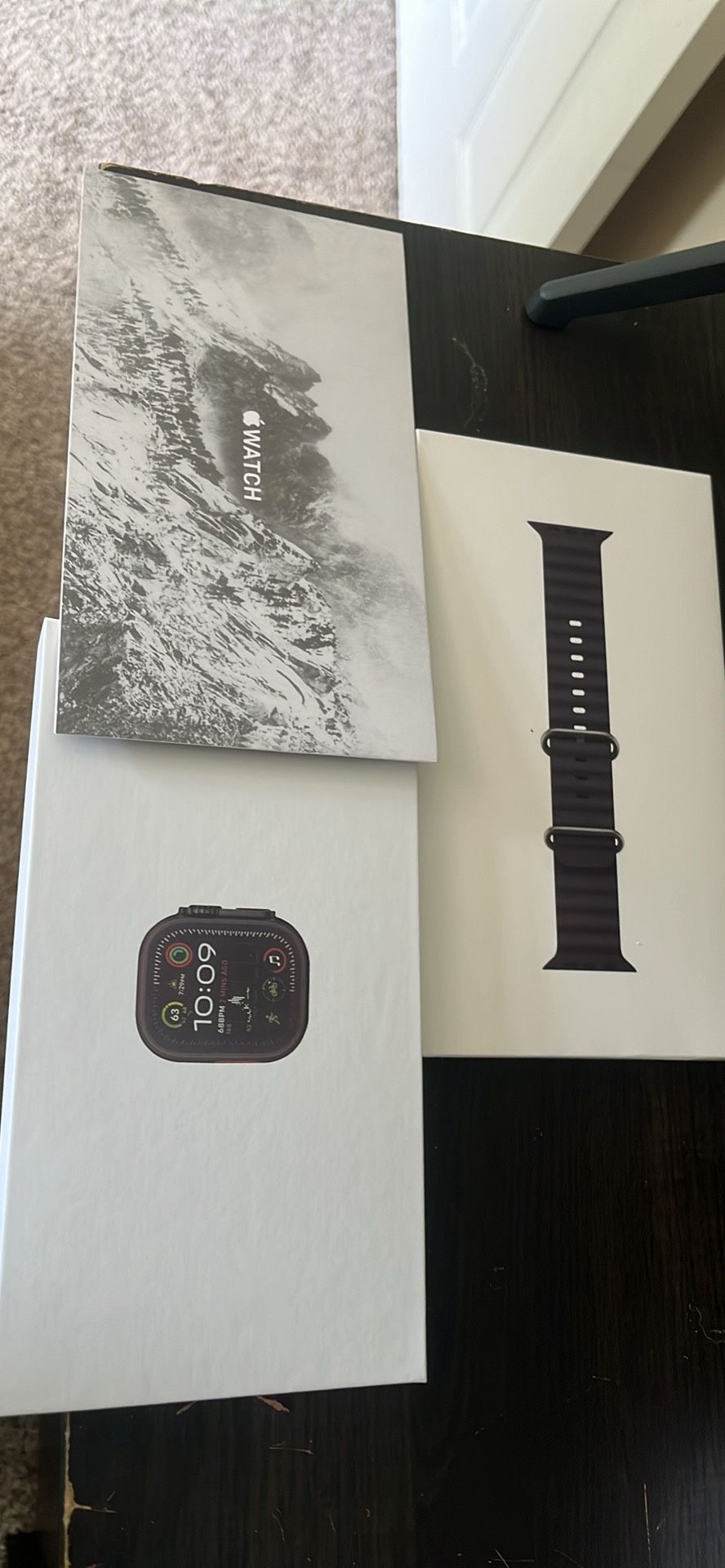 Apple Watch Ultra Titanium Case with Black Ocean Band