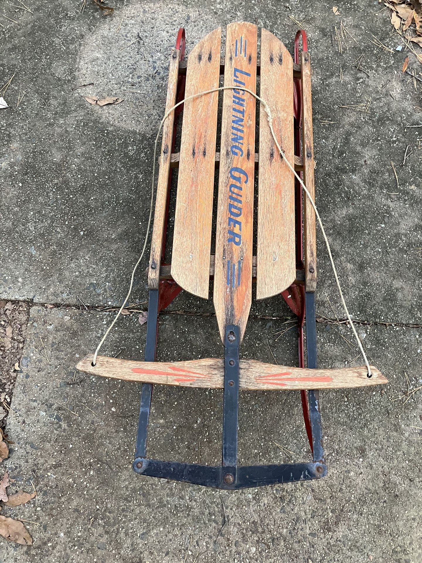 Vintage Wood Sled with metal runners 