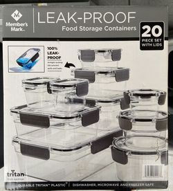 New 20-Piece Tritan Food Storage Set. Leak-Proof. Brand New In Box.