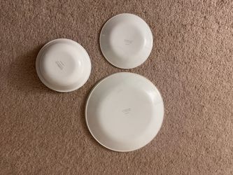 Corelle Vitrelle White Plates and Bowl Set