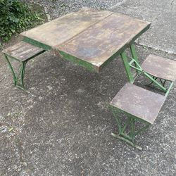 Vintage Folding Picnic Table Case