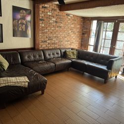 Leather Couch Sectional Large! 