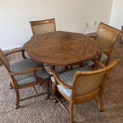 Game Poker Dining Table With Chairs And Leaf