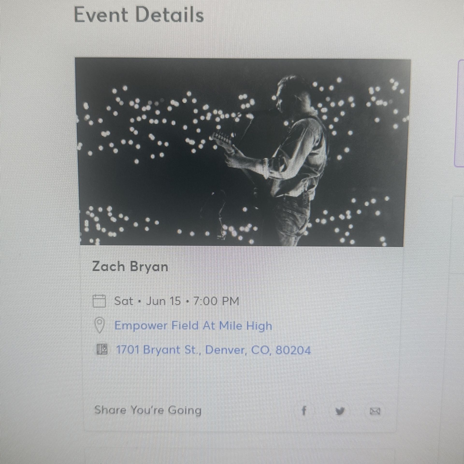 2 Zach Bryan Tickets (6/15)