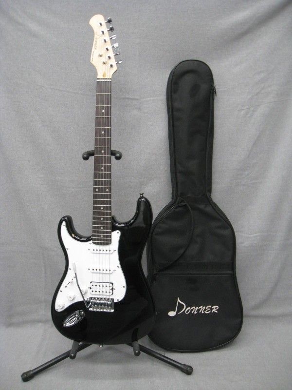 Donner Standard Series Left Handed Black Electric Guitar