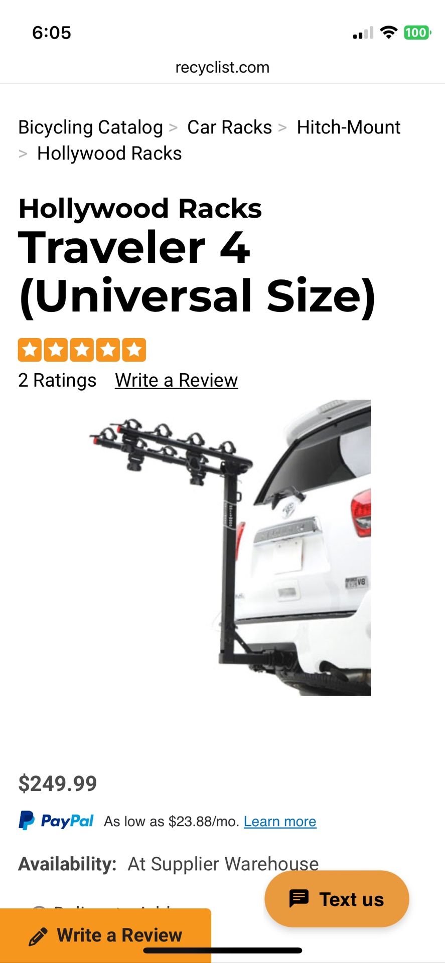 Hitch Mount 4 Bike Rack