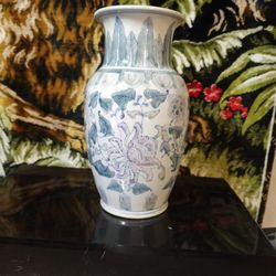 Vintage Floral China 10-1/4" Vase