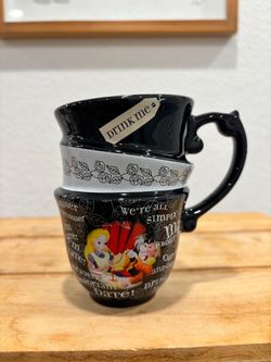 Disney Parks Exclusive Alice in Wonderland Mad Hatter Triple Stack Ceramic Mug 12oz