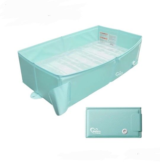 Reinforced Foldable Portable Travel Baby Collapsible Bathtub 6M-3Y - Green