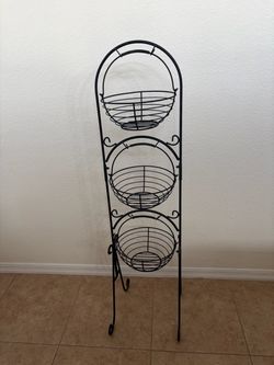 3-Tier Metal Wire Basket Stand