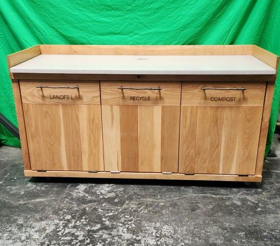 Triple Tilt Out Garbage Can Cabinet