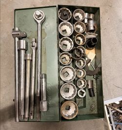 Pittsburgh 95377 1in Drive SAE Jumbo Socket Set + Proto Mac Adapters